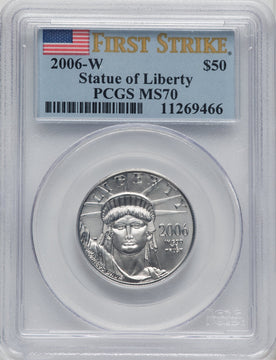 2006-W $50 Half-Ounce Platinum Eagle First Strike Burnished PCGS SP70