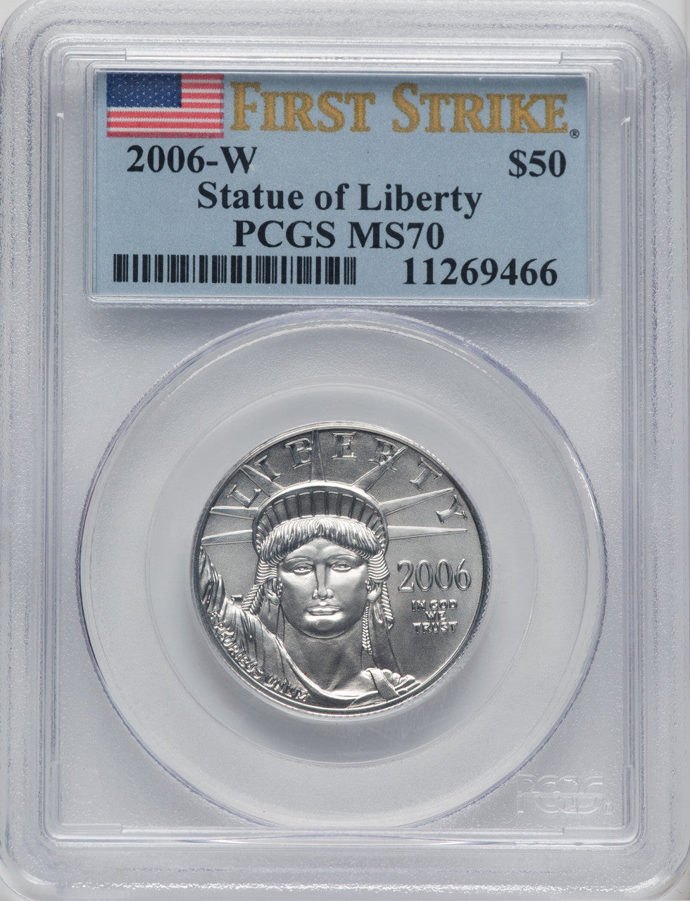 2006-W $50 Half-Ounce Platinum Eagle First Strike Burnished PCGS SP70