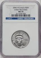 2006-W $50 Half-Ounce Platinum Eagle First Strike Burnished NGC MS70
