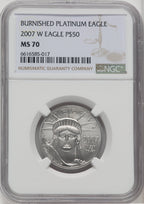 2007-W $50 Half-Ounce Platinum Eagle Burnished NGC MS70