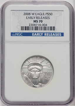 2008-W $50 Half-Ounce Platinum First Strike NGC MS70