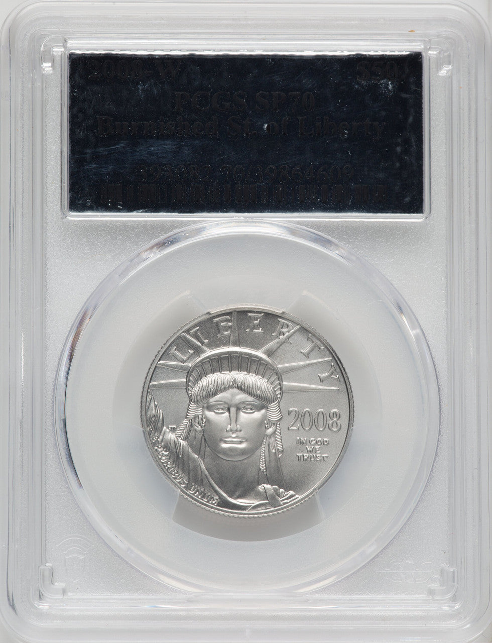 2008-W $50 Half-Ounce Platinum Eagle Burnished PCGS SP70