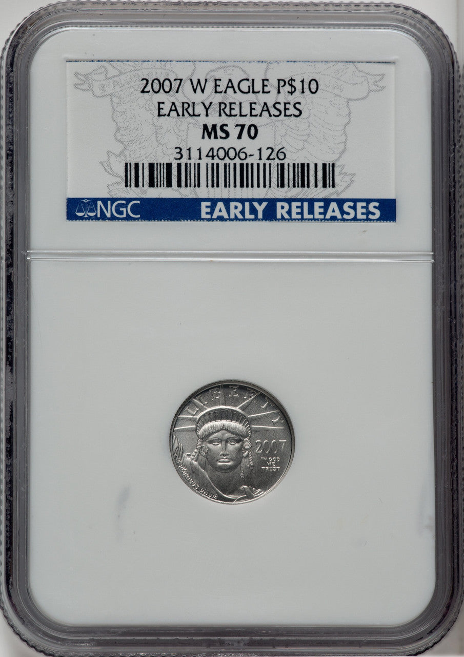 2007-W $10 Tenth Ounce Platinum Eagle NGC MS70