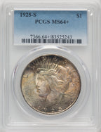 1925-S $1 Peace Dollar PCGS MS64+