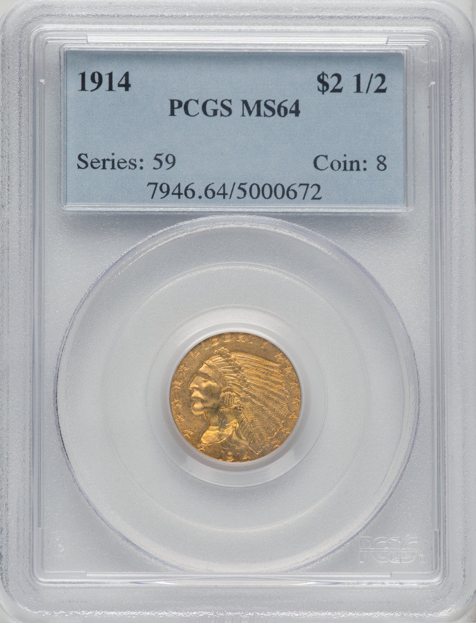1914 $2.50 Indian Quarter Eagle PCGS MS64