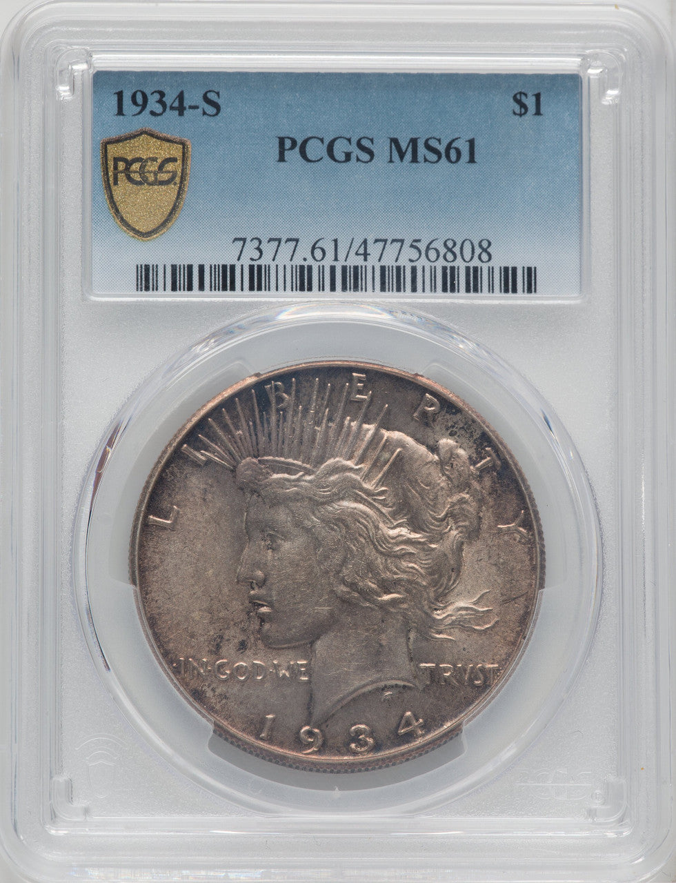 1934-S $1 Peace Dollar PCGS MS61