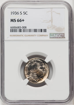 1936-S 5C Buffalo Nickel NGC MS66+