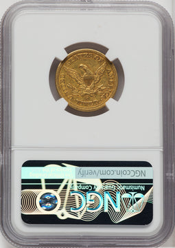 1854-O $5 Liberty Half Eagle NGC AU55