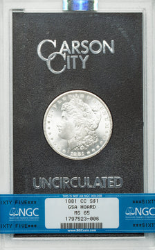 1881-CC $1 GSA Hoard Morgan Dollar NGC MS65