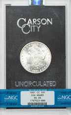 1881-CC $1 GSA Hoard Morgan Dollar NGC MS65