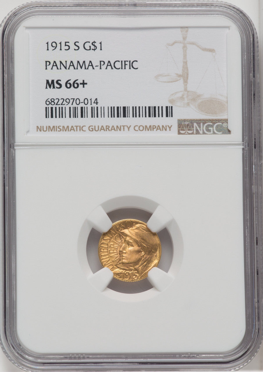 1915-S G$1 PAN-PAC Gold Dollar Commemorative Gold NGC MS66+
