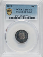 1825 10C Genuine Bust Dime Genuine PCGS AU50