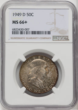 1949-D 50C Franklin Half Dollar NGC MS66+