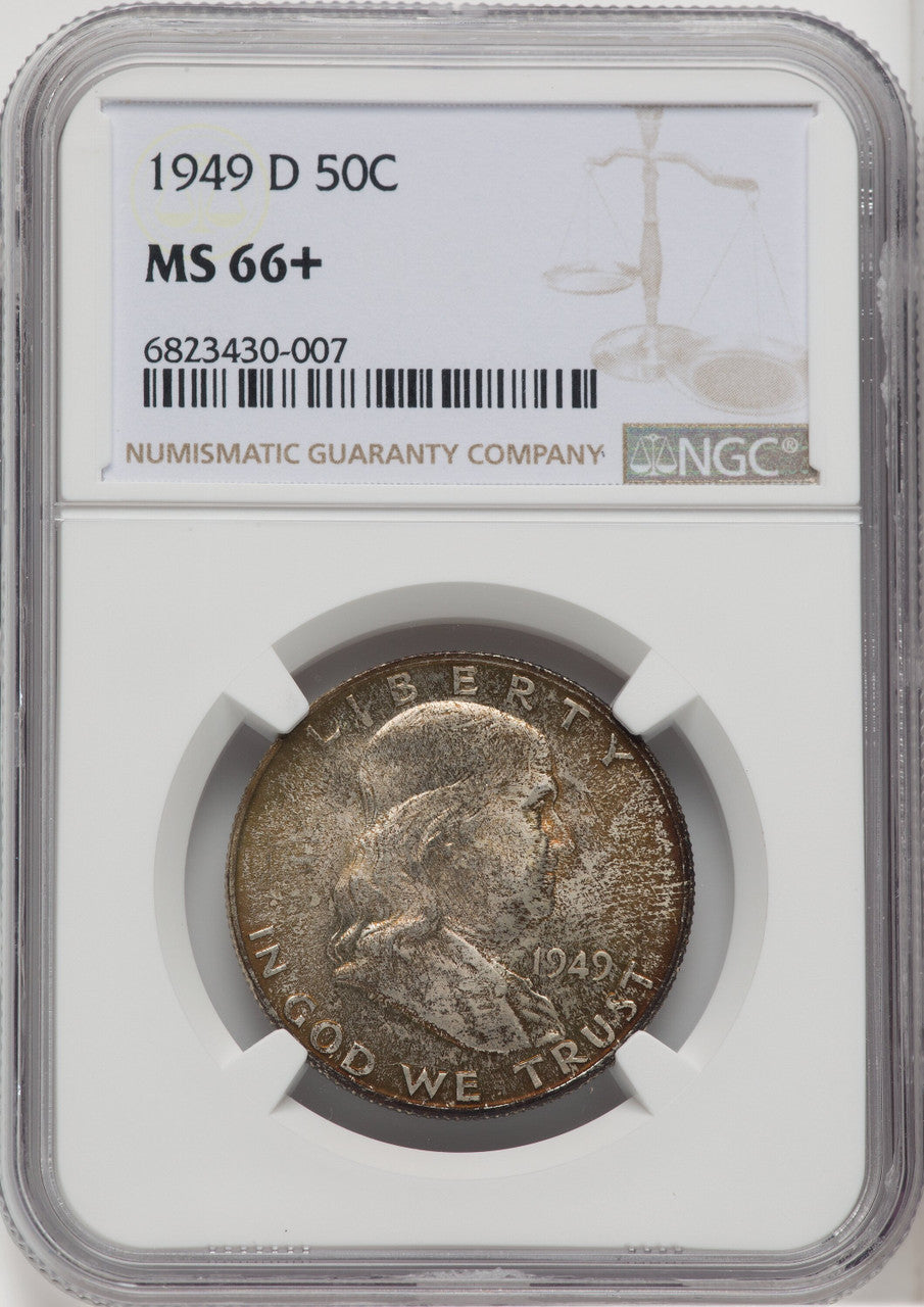 1949-D 50C Franklin Half Dollar NGC MS66+