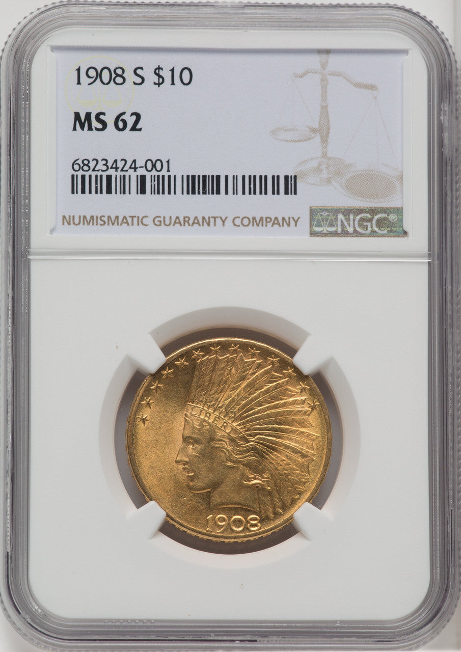 1908-S $10 Indian Eagle NGC MS62