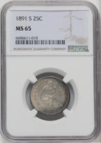 1891-S 25C Seated Quarter NGC MS65