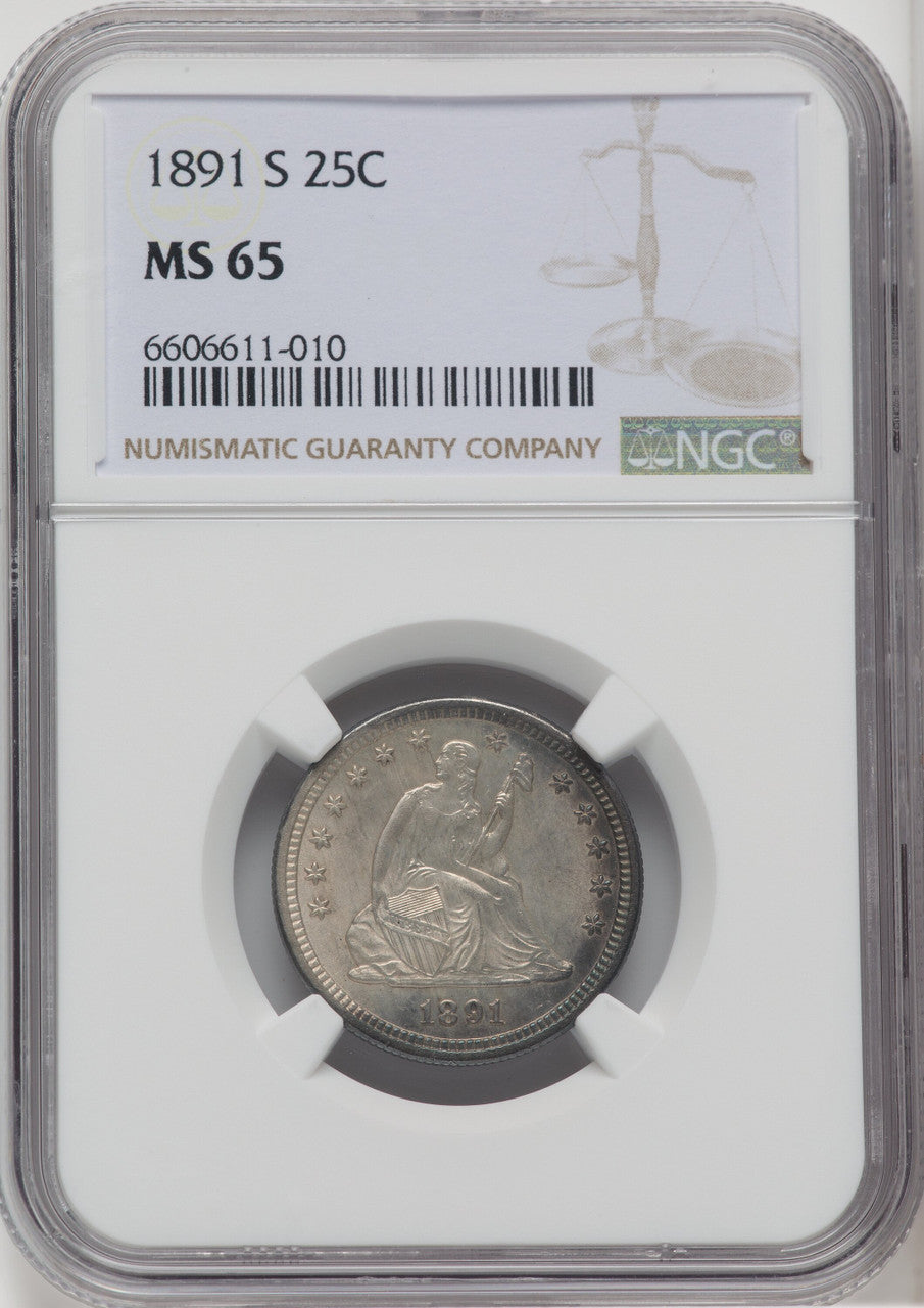 1891-S 25C Seated Quarter NGC MS65