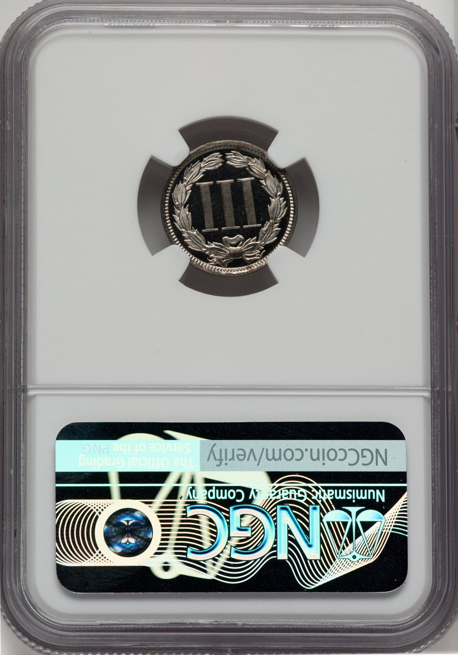 1867 3CN Proof Three Cent Nickel NGC PR68