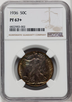 1936 50C Proof Walking Liberty Half Dollar NGC PR67+