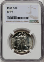 1942 50C Proof Walking Liberty Half Dollar NGC PR67