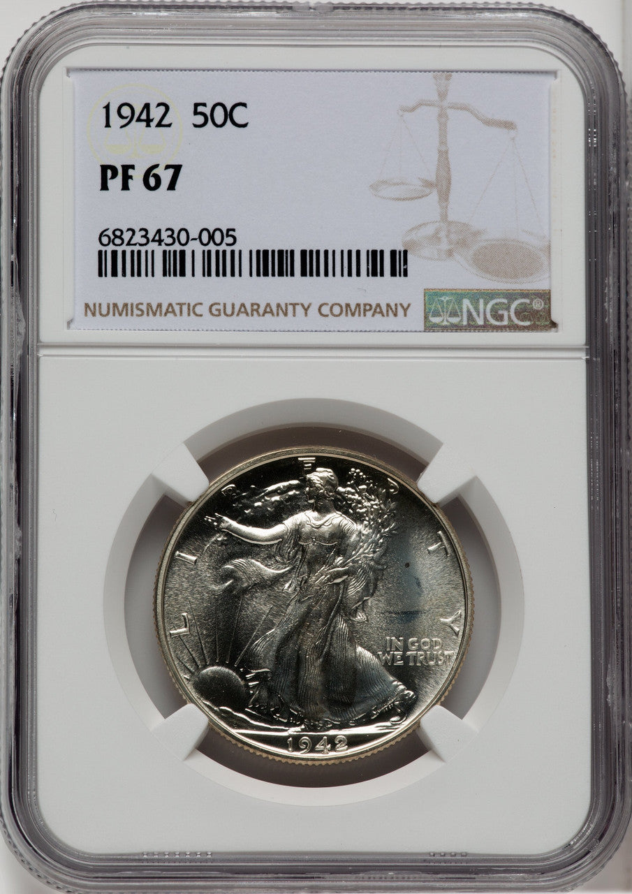 1942 50C Proof Walking Liberty Half Dollar NGC PR67