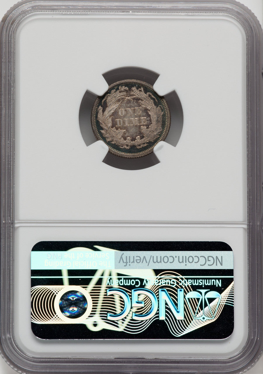 1868 10C CA Proof Seated Dime NGC PR66+