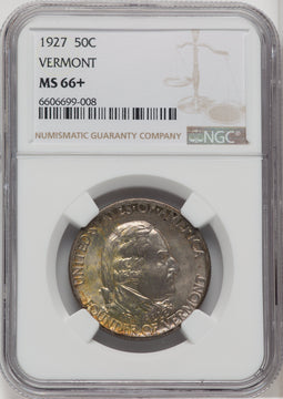 1927 50C Vermont Commemorative Silver NGC MS66+