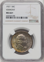 1927 50C Vermont Commemorative Silver NGC MS66+