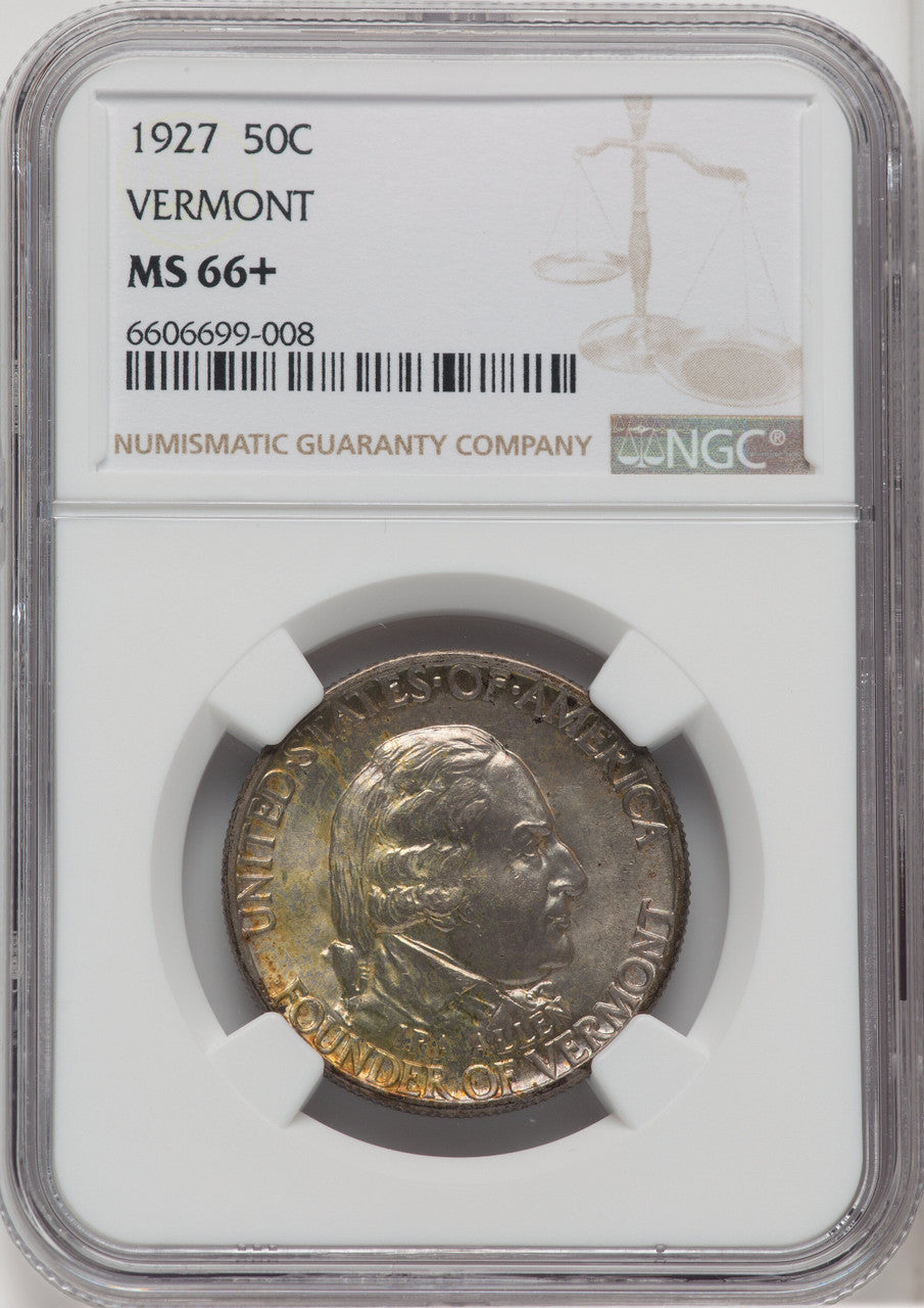 1927 50C Vermont Commemorative Silver NGC MS66+