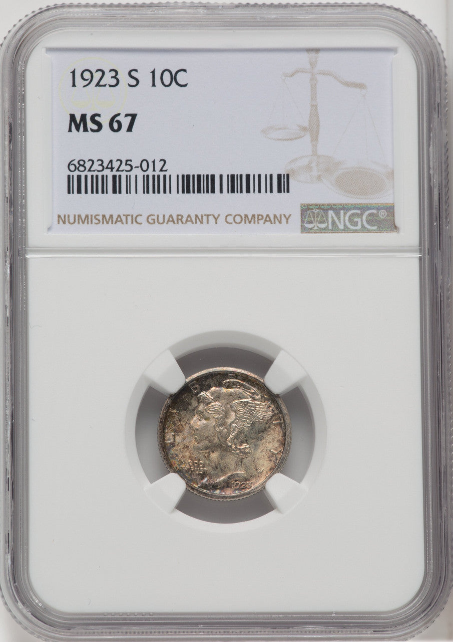 1923-S 10C Mercury Dime NGC MS67