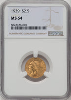 1929 $2.50 Indian Quarter Eagle NGC MS64