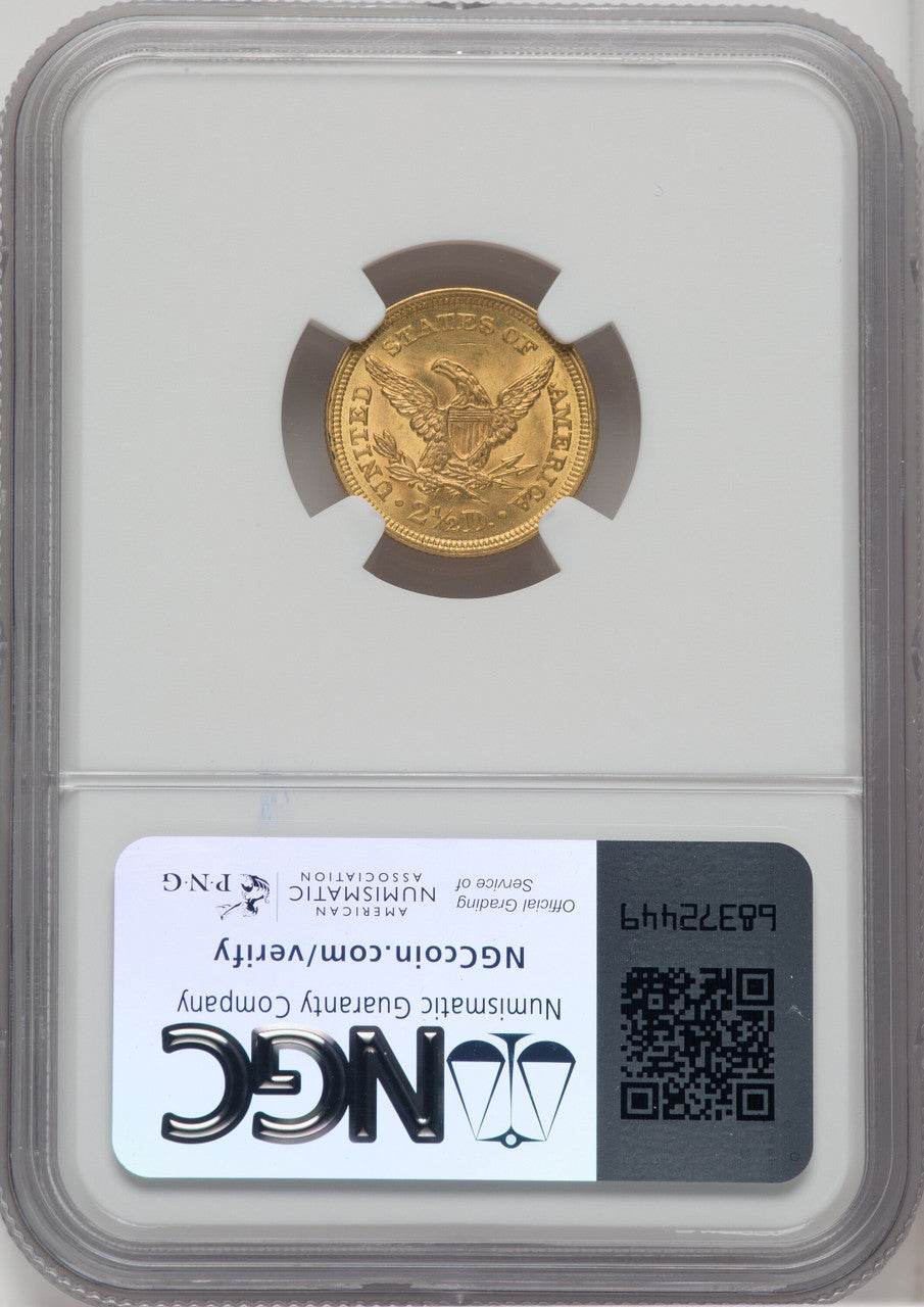 1853 $2.50 Liberty Quarter Eagle NGC MS64
