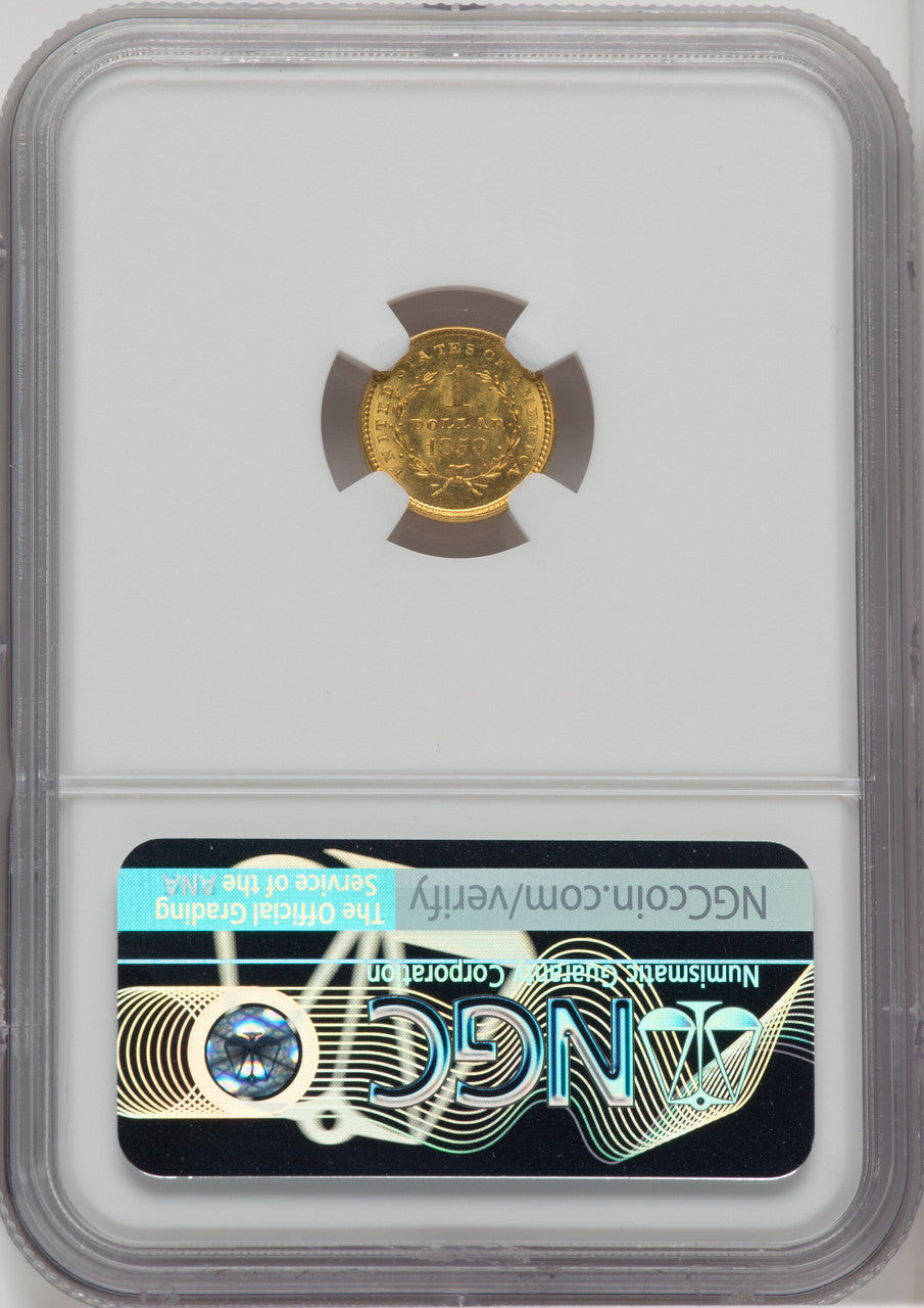 1850 G$1 Gold Dollar NGC MS65