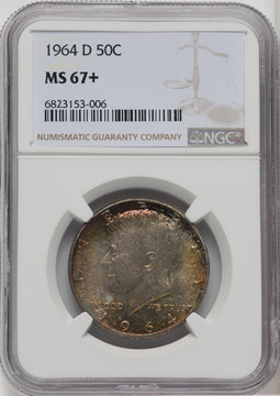 1964-D 50C Kennedy Half Dollar NGC MS67+