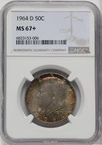 1964-D 50C Kennedy Half Dollar NGC MS67+