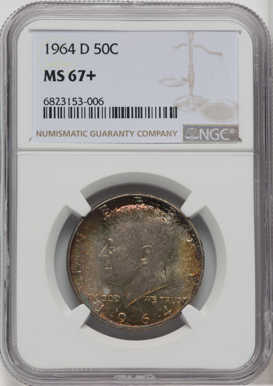 1964-D 50C Kennedy Half Dollar NGC MS67+