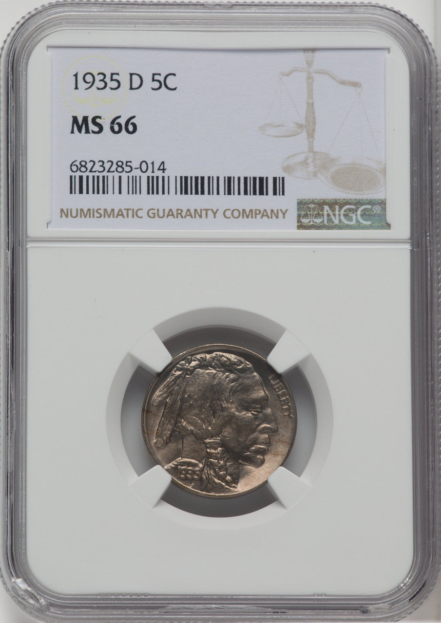 1935-D 5C Buffalo Nickel NGC MS66
