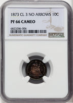 1873 10C CA Proof Seated Dime NGC PR66