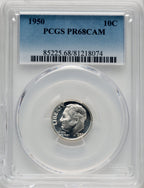 1950 10C CA Proof Roosevelt Dime PCGS PR68