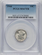 1944 10C FB Mercury Dime PCGS MS67