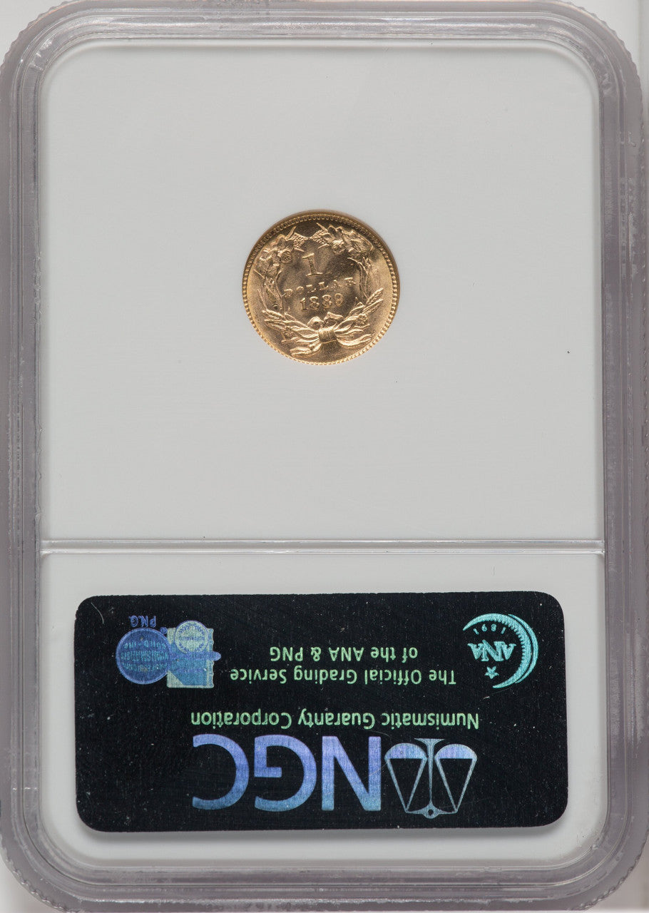 1889 G$1 Gold Dollar NGC MS63