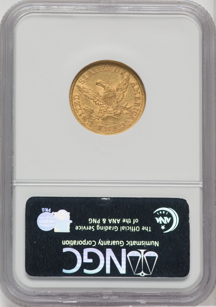 1853 $5 Liberty Half Eagle NGC AU55