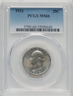 1932 25C Washington Quarter PCGS MS66