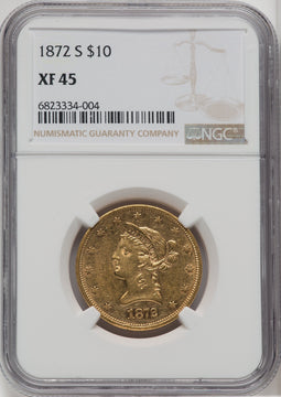 1872-S $10 Liberty Eagle NGC XF45