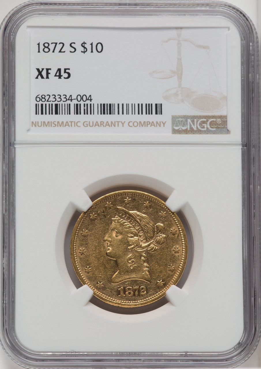 1872-S $10 Liberty Eagle NGC XF45