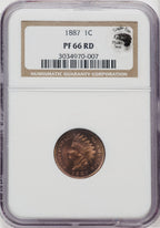 1887 1C RD Proof Indian Cent NGC PR66
