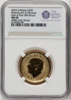 2023 G.B. G$50 BRITTANIA-KC III OBVERSE 248TH COIN STRUCK Royal Succession NGC MS69