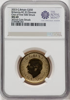 2023 G.B. G$50 BRITTANIA-KC III OBVERSE 362ND COIN STRUCK Royal Succession NGC MS69