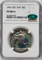 1941 50C CAC Proof Walking Liberty Half Dollar NGC PR68+
