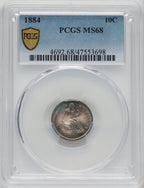 1884 10C Seated Dime PCGS MS68